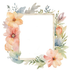 light watercolour flower frame - 1