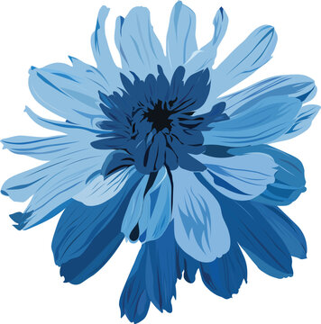 Blue vector flower isolated on white background, svg, illustrator