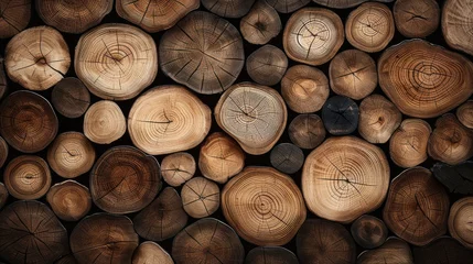 Fotobehang Intricate wooden cut texture reveals the natural beauty of wood grains, Ai Generated. © Crazy Juke