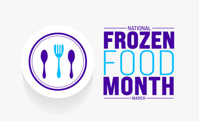 March is National Frozen Food Month background template. Holiday concept. use to background, banner, placard, card, and poster design template with text inscription and standard color. vector