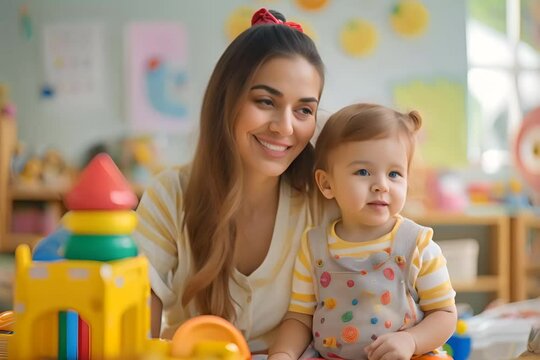 Confident babysitter Smiling and successful