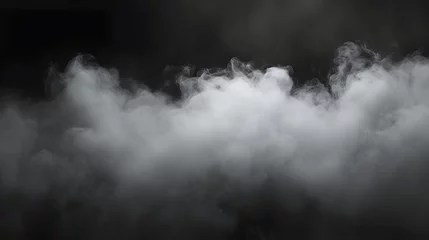 Muurstickers Horror Fog: Dark Mist and Steam Background for Atmospheric Overlays © Muhammad