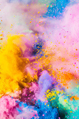 Splash of colors. Concept of Holi festival in India. 