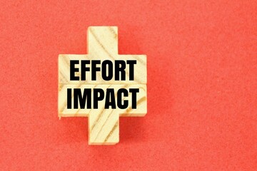 wooden puzzle with the words effort and impact