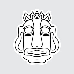 Hand Drawn Totem Line Art Style Design Isolated 