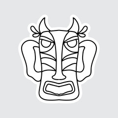 Hand Drawn Totem Line Art Style Design Isolated 