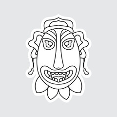 Hand Drawn Totem Line Art Style Design Isolated 