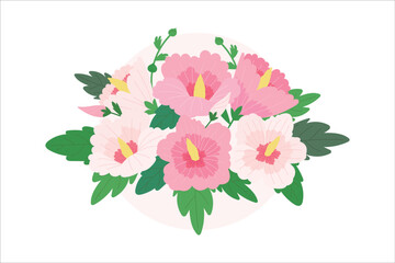 Collection of vector Rose of Sharon flower illustrations
