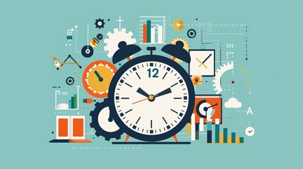 Productivity and Time Management Concept Art