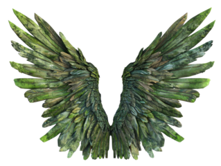 Flying wings isolated on transparent background