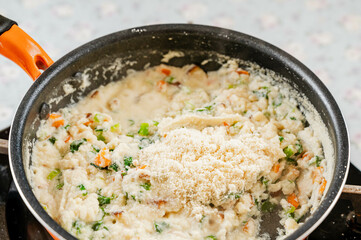 炒め豆腐作り