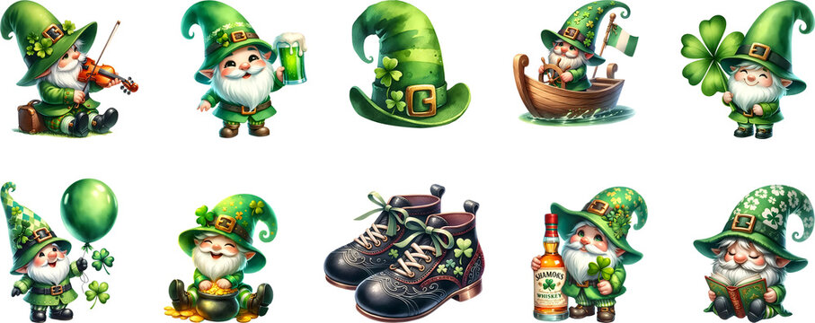 Set of St Patrick's Day Gnome collection