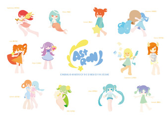 Obraz na płótnie Canvas 12星座のオリジナルキャラクター（Original characters of the 12 signs of the zodiac）