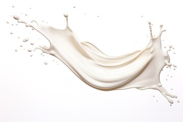 white milk splash illustration, realistic natural dairy product, yogurt or cream, isolated on white background.