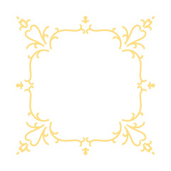 植物風装飾フレーム　黄色⭐︎PNG
