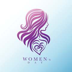 Women's day banner , 8 march, minimal line, vector illustration, hand draw vector, minimal line