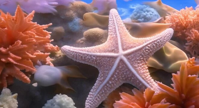Starfish on coral reefs are one of the most amazing living decorations