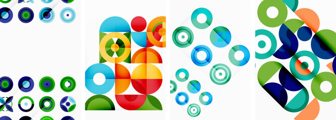 Round geometric elements and circles in background design for wallpaper, business card, cover, poster, banner, brochure, header, website