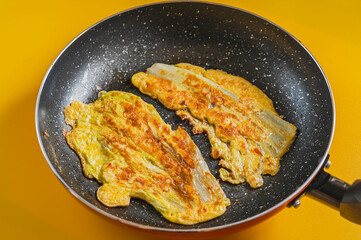 焼き上がった白菜チヂミ