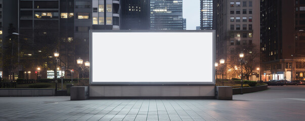 blank billboard at night