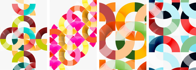 Set of circle lines poster backgrounds. Vector illustration For Wallpaper, Banner, Background, Card, Book Illustration, landing page