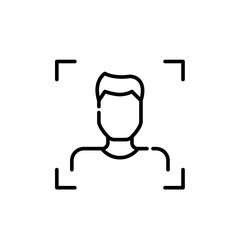 Face recognition. Male user. Pixel perfect icon