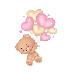 Teddy Bear PNG clipart. Teddy bear with balloons 