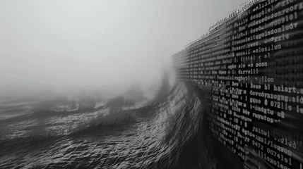 Fototapeten Digital Script: Coastal Code Symphony. Generative AI © Sascha