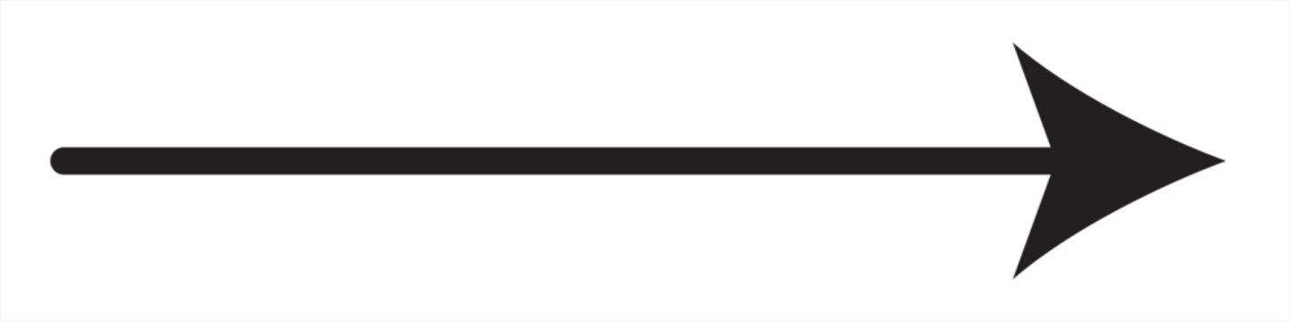 recommend clip art: Long black arrow pointing right. Arrow shape element.