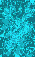 Turquoise grunge style background. Vector texture of paint, streaks, blotches