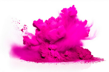 Fototapeta premium Pink substance is in the air on white background with white background.