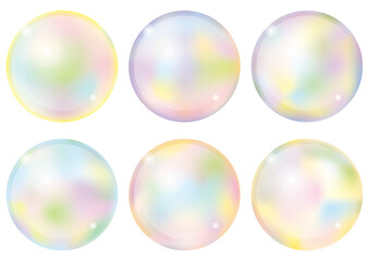 虹色に輝くシャボン玉のセット
