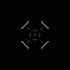 Cyberpunk aim, tech style target, HUD rhombus sight, virtual futuristic interface for game, HUD interface crosshair. GUI vector aiming point, digital targeting reticle, game design focusing point.