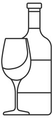 wine and glass icon without background