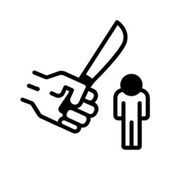 Vector solid black icon for Threatening