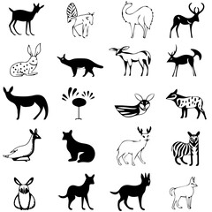 Hand drawn vector illustration of a sketch of animals