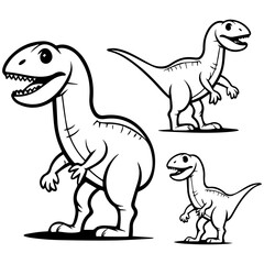 set of cartoon dinosaurs