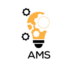 Initial AMS Letter Linked Logo for business and company identity. Modern AMS Letter Logo Vector Template with modern trendy golden logo.
