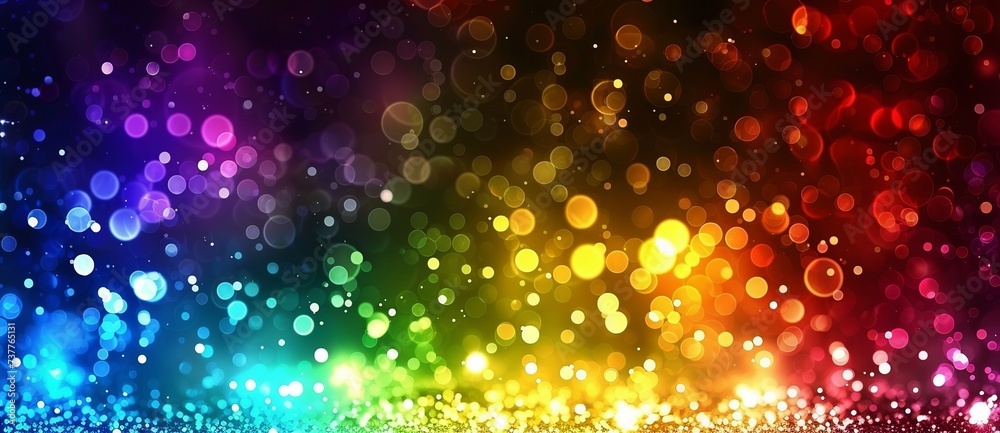 Wall mural dazzling spectacle - a multicolored array of lights transforming the party background into a rainbow