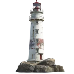 Foto op Aluminium lighthouse on the rocks. lighthouse PNG © STOCK PHOTO 4 U
