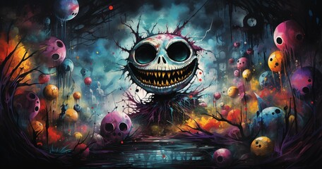 Watercolor background - Halloween