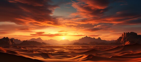 Beautiful desert sunrise view