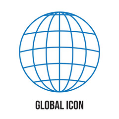 global icon from strategy collection. Thin linear global, business, technology outline icon isolated on white background. Line vector global sign, symbol for web and mobile in eps 10.