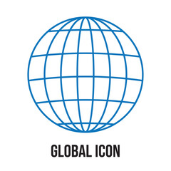 global icon from strategy collection. Thin linear global, business, technology outline icon isolated on white background. Line vector global sign, symbol for web and mobile in eps 10.