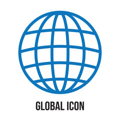 global icon from strategy collection. Thin linear global, business, technology outline icon isolated on white background. Line vector global sign, symbol for web and mobile in eps 10.