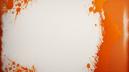 Artistic orange paint eruption composing a textured banner background 