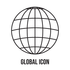 Global icon with flat style. Isolated on white background  vector global icon image, simple style. used in web and template . eps 10.