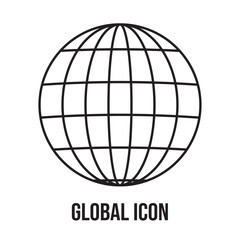 Global icon with flat style. Isolated on white background  vector global icon image, simple style. used in web and template . eps 10.