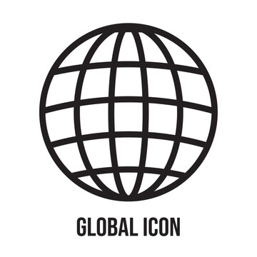 Global icon with flat style. Isolated on white background  vector global icon image, simple style. used in web and template . eps 10.