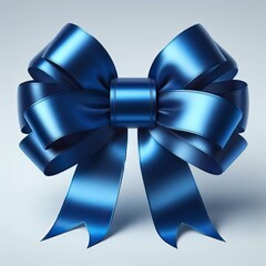 Realistic, blue, bow, Satin decorative. blue bow | with. horizontal. ribbon, Top view of ribbon rolled and bow Set of satin decorative, blue bows, blue bow with horizontal ribbon. Vector bow 